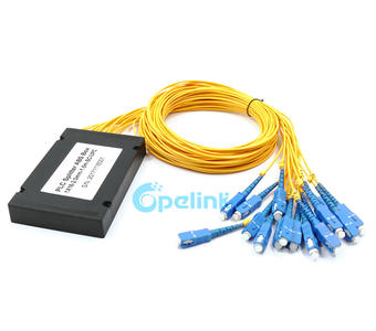 PLC Optical Splitter: 1x16 Fiber Splitter, 2.0mm SC/PC, ABS BOX Package