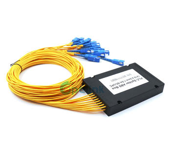 PLC Optical Splitter: 1x16 Fiber Splitter, 2.0mm SC/PC, ABS BOX Package