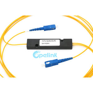 Optic Splitter: 1x2 Fiber PLC Splitter, 2.0mm SC/PC, ABS BOX Package