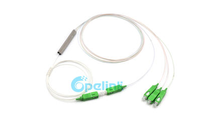 1x4 PLC Blockless Fiber Splitter, 0.9mm SC/APC Mini Type Fiber Optic PLC Splitter