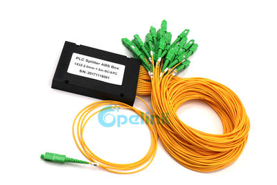 Fiber Optic Splitter: 1x32 PLC Splitter, 2.0mm SC/APC, ABS BOX Package