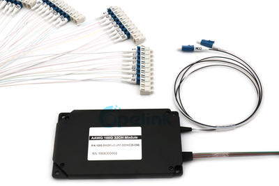 32CH Athermal AWG: Guassian AAWG Module, Flat-top Athermal AWG, Standard Metal Box For DWDM Networks