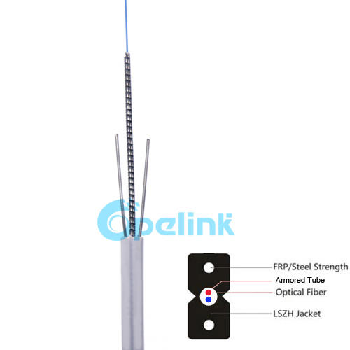 FTTH Anti-Rodent Drop cable: FTTH Bow-Type Metal Strength Member  Anti-Mouse Drop Cable