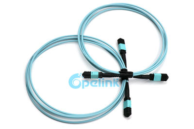 12 Fibers MPO Patchcord: MPO/MTP Trunk Cable Multimode 10G OM3 Fiber Optic Patch Cord