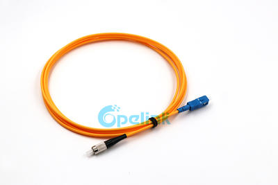 Fiber Jumper: SC-FC Fiber Optic Patchcord, 9/125um Singlemode, Simplex, 3mm Cable, LSZH/PVC Yellow