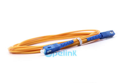 Fiber Optic Patch cable: SC-SC Fiber Optic Patch cord, 9/125um Singlemode, Simplex, 3mm Cable, LSZH/PVC Yellow
