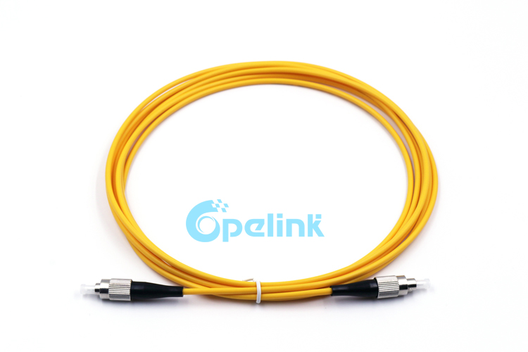 Fiber Optic Jumper: FC-FC Fiber Optic Patchcord, 9/125um Singlemode, Simplex, 3mm Cable, LSZH/PVC Yellow