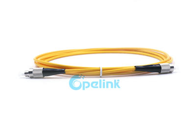 Fiber Optic Jumper: FC-FC Fiber Optic Patchcord, 9/125um Singlemode, Simplex, 3mm Cable, LSZH/PVC Yellow