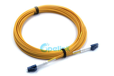 Fiber Optic Patch Cables: LC-LC Fiber Optic Jumper, 9/125um Singlemode, Duplex, 2mm Cable, LSZH/PVC Yellow