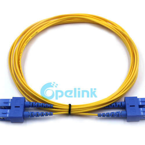 Fiber Optic Patch Cables: SC-SC Fiber Optic Jumper, 9/125um Singlemode, Duplex, 2mm Cable, LSZH/PVC Yellow