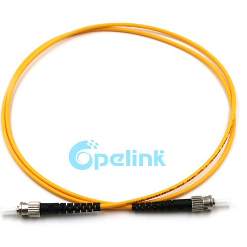 Fiber Optic Patch cord: ST-ST Fiber Jumper, 9/125um Singlemode, Simplex, 3mm Cable, LSZH/PVC Yellow