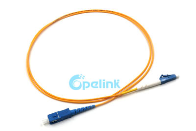 Fiber Patchcord: LC-SC Fiber Optic Patchcord, 9/125um Singlemode, Simplex, 2mm Cable, LSZH/PVC Yellow