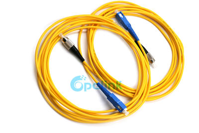 Fiber Optic Patch cord: SC-FC Fiber Jumper, 9/125um Singlemode, Simplex, 3mm Cable, LSZH/PVC Yellow