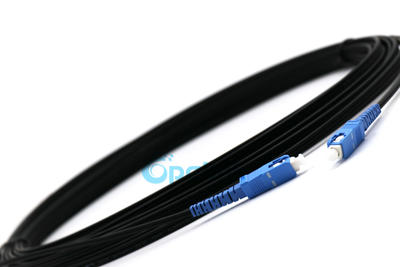 FTTH Drop cable patch cord: SC/UPC - SC/UPC FTTH Flat Drop Patch Cable, 9/125um Singlemode, FTTH Cable, LSZH Black