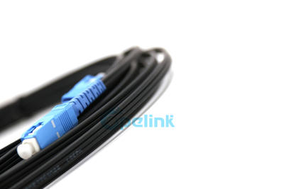 FTTH Drop cable patch cord: SC/UPC - SC/UPC FTTH Flat Drop Patch Cable, 9/125um Singlemode, FTTH Cable, LSZH Black