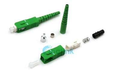 Optical Fiber Connector: SC/APC SingleMode 9/125 Simplex Fiber Optic Connector, 2.0mm Boot, Color Green 