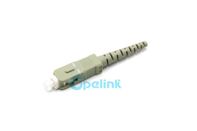 Fiber Optic Connector, SC/PC MultiMode Simplex Fiber Connector, 2.0mm Boot, Color Beige 