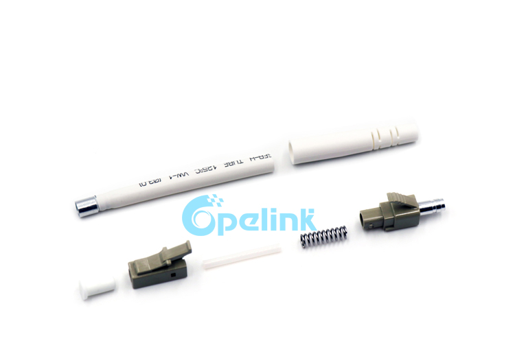 Fiber Optic Connector, LC/PC MultiMode Simplex Fiber Connector, 2.0mm Boot, Color Beige 