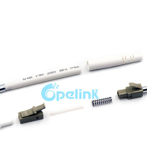 Fiber Optic Connector, LC/PC MultiMode Simplex Fiber Connector, 2.0mm Boot, Color Beige 
