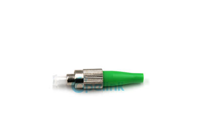 Optical Fiber Connector: FC/APC SingleMode 9/125 Simplex Fiber Optic Connector, 2.0mm Boot, Color Green 