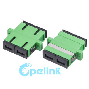 SC/APC-SC/APC Fiber Optic Adapter, plastic housing, singlemode Duplex Fiber coupler, Green, flanged type