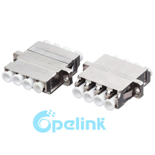 LC/UPC to LC/UPC Quad Fiber optic Adapter, metal housing, singlemode optical Fiber Adapter, flanged type