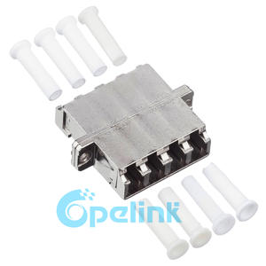 LC/UPC to LC/UPC Quad Fiber optic Adapter, metal housing, singlemode optical Fiber Adapter, flanged type