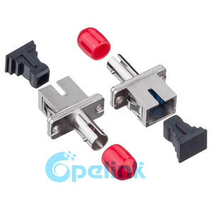 SC/UPC to ST/UPC Hybrid matching Adapter, metal housing, singlemode Simplex Hybrid Fiber Adapter, flanged type