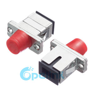 FC/UPC to SC/UPC Hybrid Fiber Optic Adapter, metal housing, singlemode Simplex Hybrid matching Adapter, flanged type