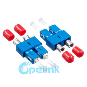 Duplex SC Male to ST Female Hybrid Adapter, singlemode SC-ST Plug-in Fiber Optic Adapter