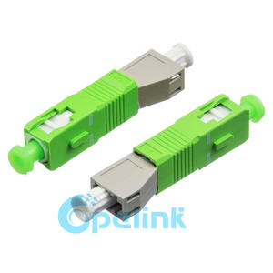 LC to SC/APC Fiber Optic Hybrid Adaptor, Multimode Simplex LC Female to SC/APC Male Plug-in Fiber Adapter