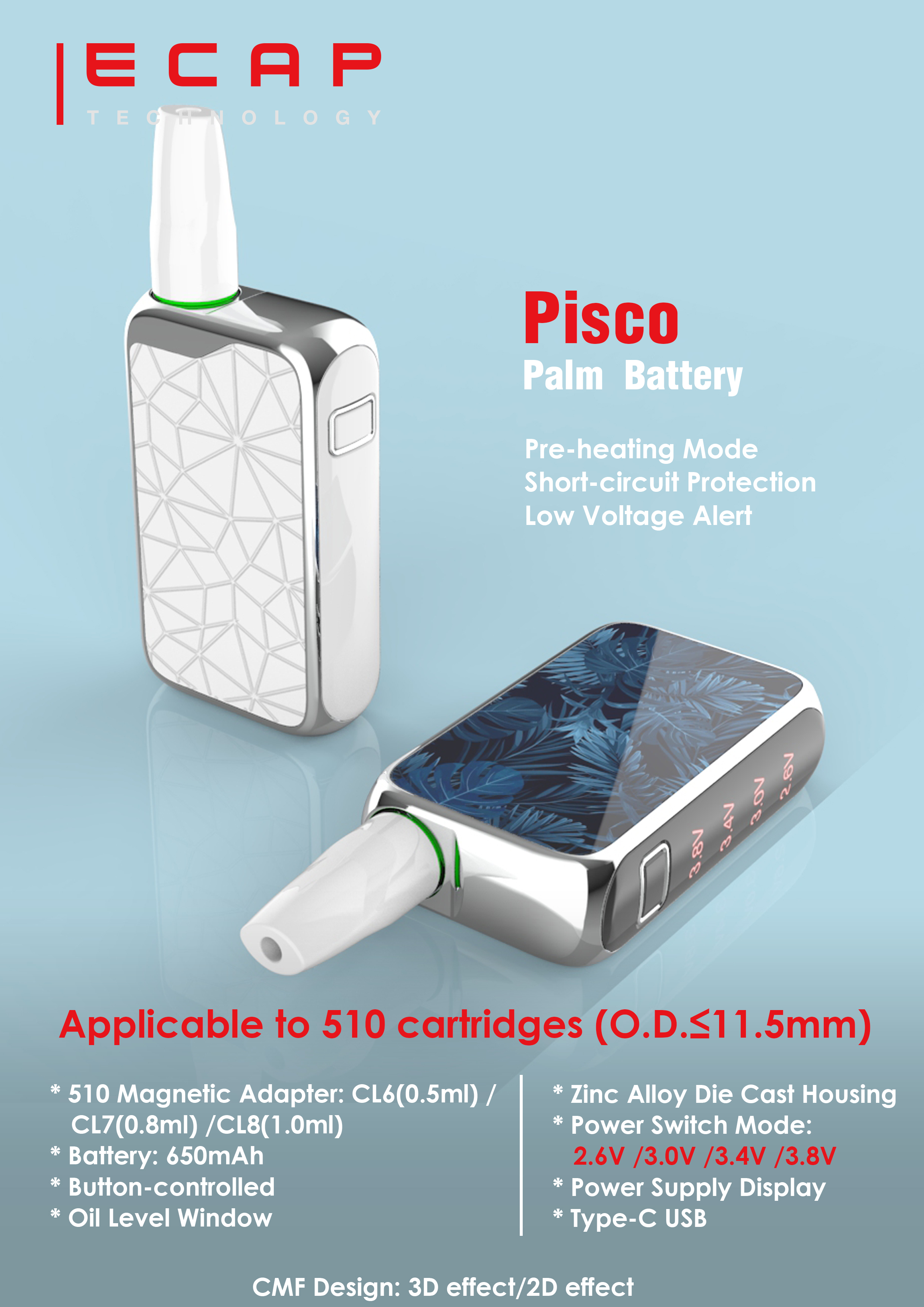 PISCO Palm Battery 