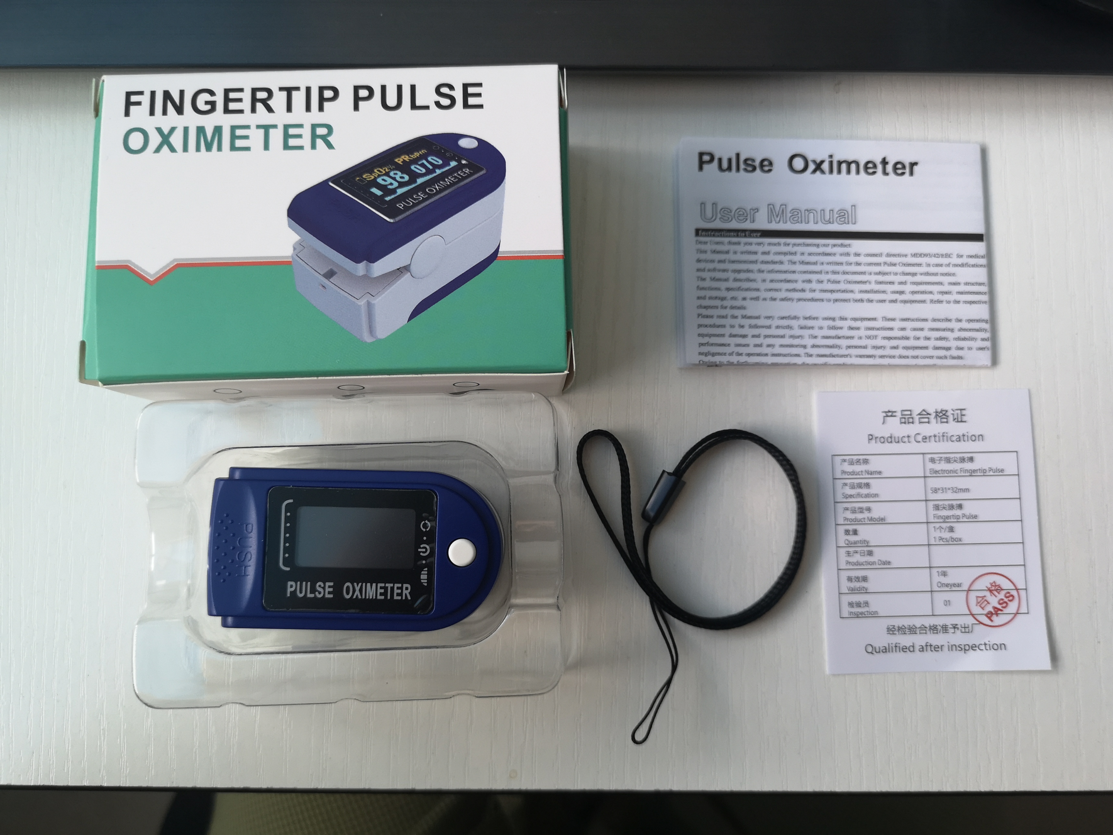 pulse oximeter SpO2 oxy meter fingertip LK87