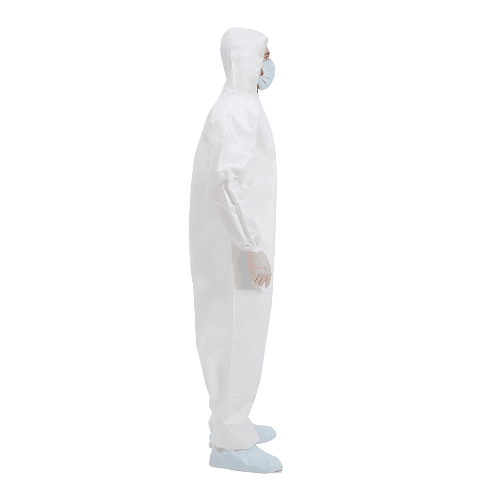 Cheap stock PPE coverall disposable protection suits 