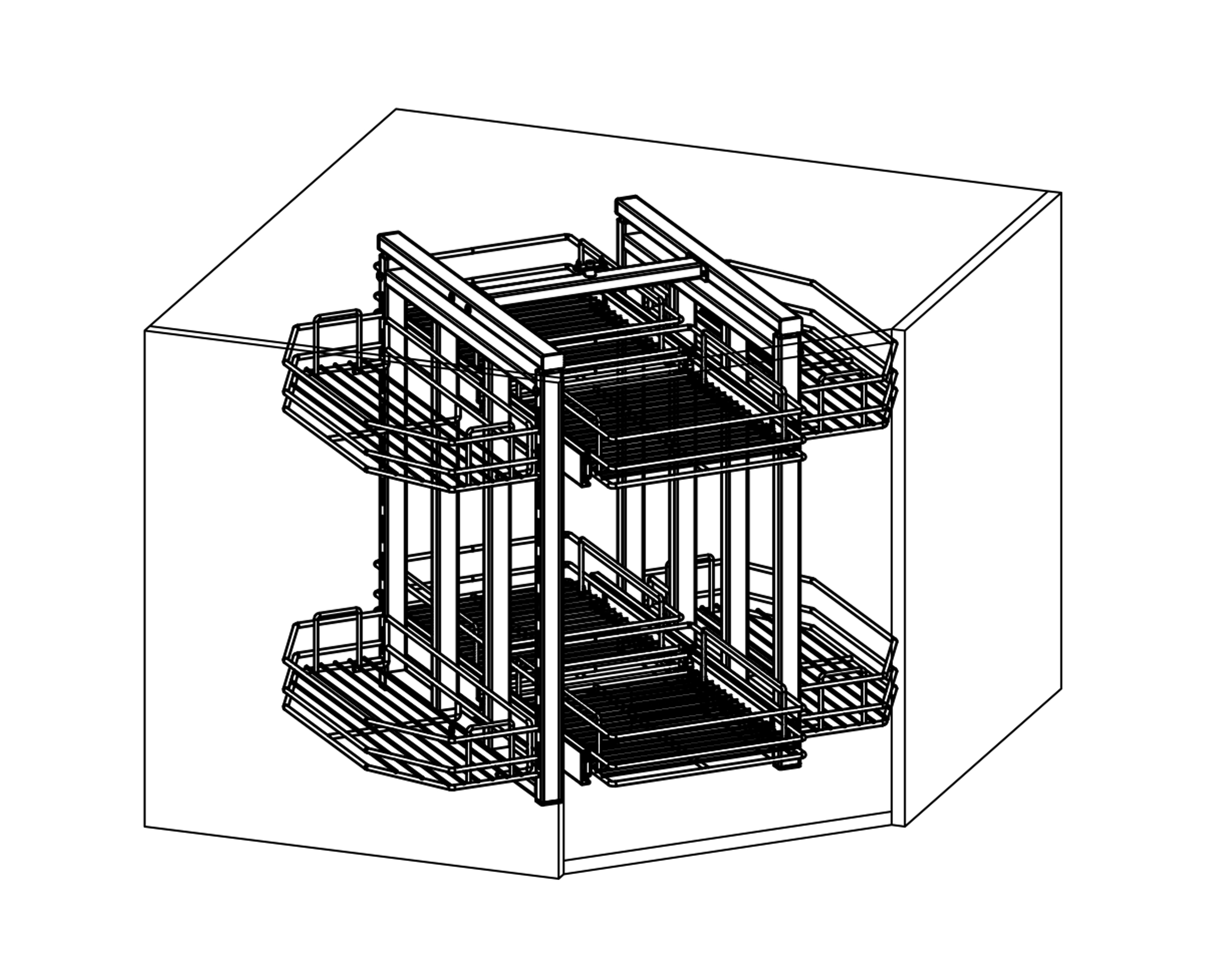 corner storage baskets PTJ006L-360 | 360° Revolving basket 