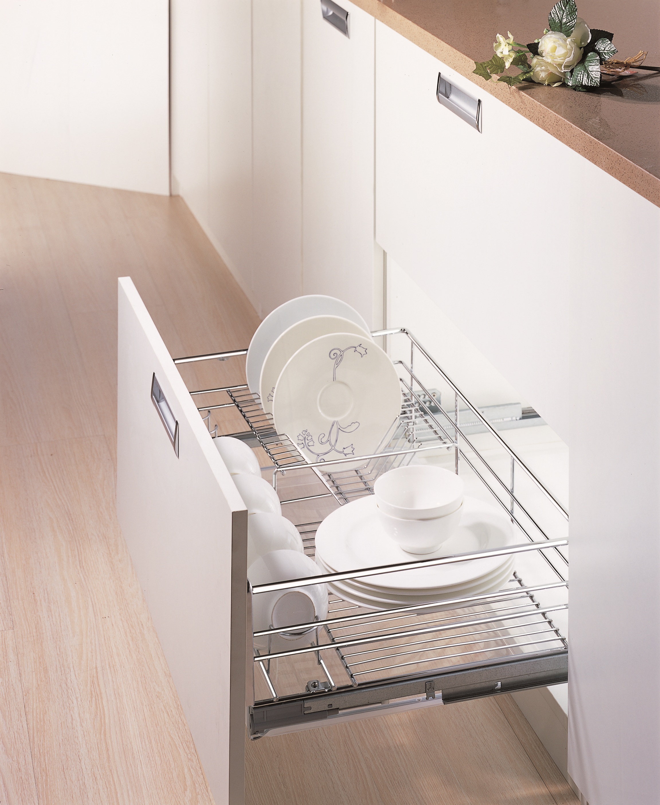 Cabinet pull out baskets dish rack with soft-closing K6PTJ008V/U/Q/T