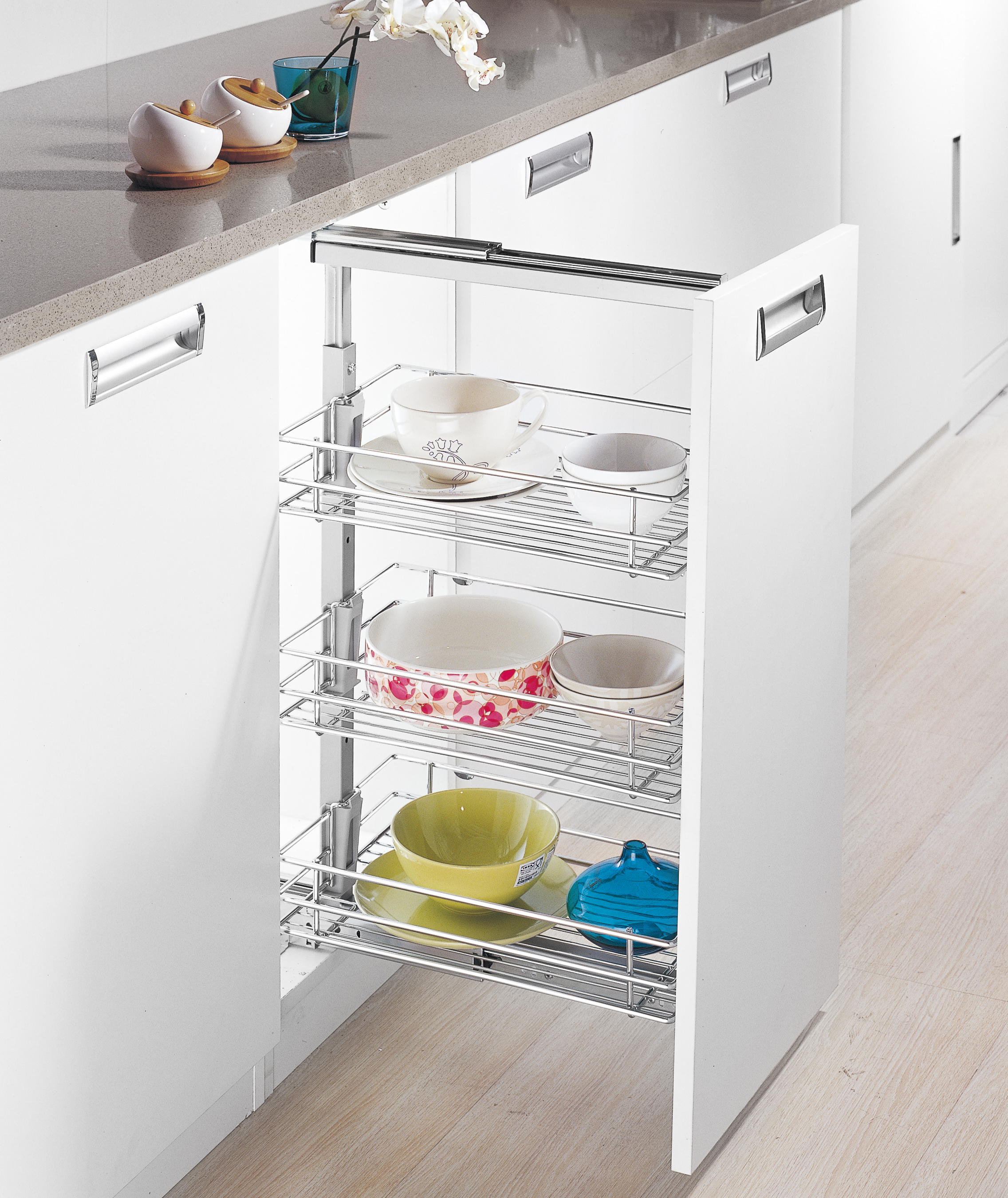 3-layer drawer baskets PTJ011 for kitchen base cabinet