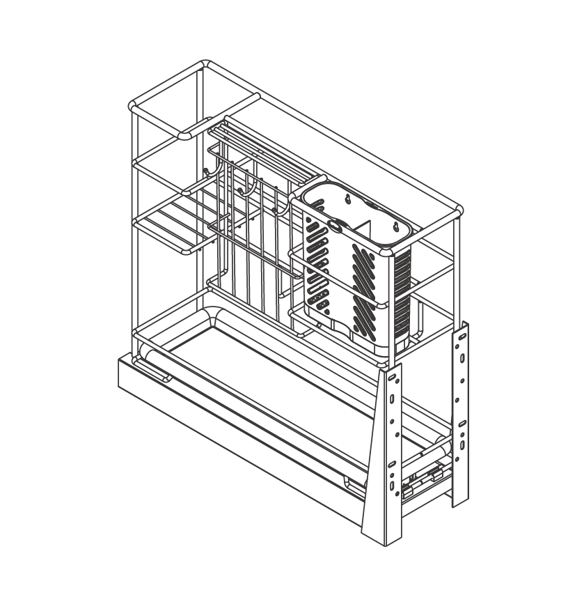 Soft-closing multifunctional drawer basket K6PTJ025B-2