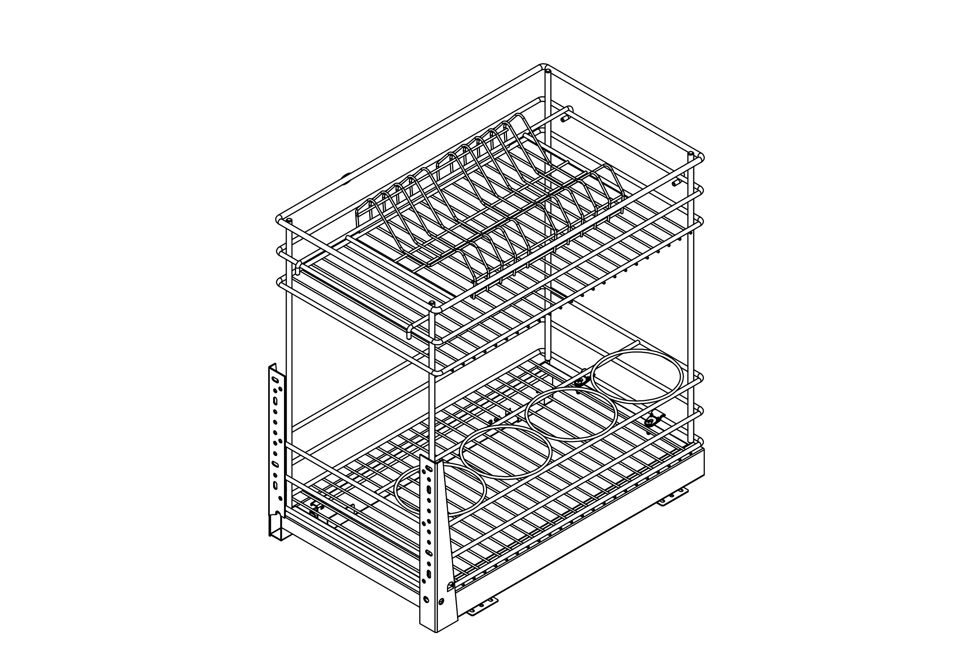 Kitchen sliding basket PTJ010D | pull-out basket