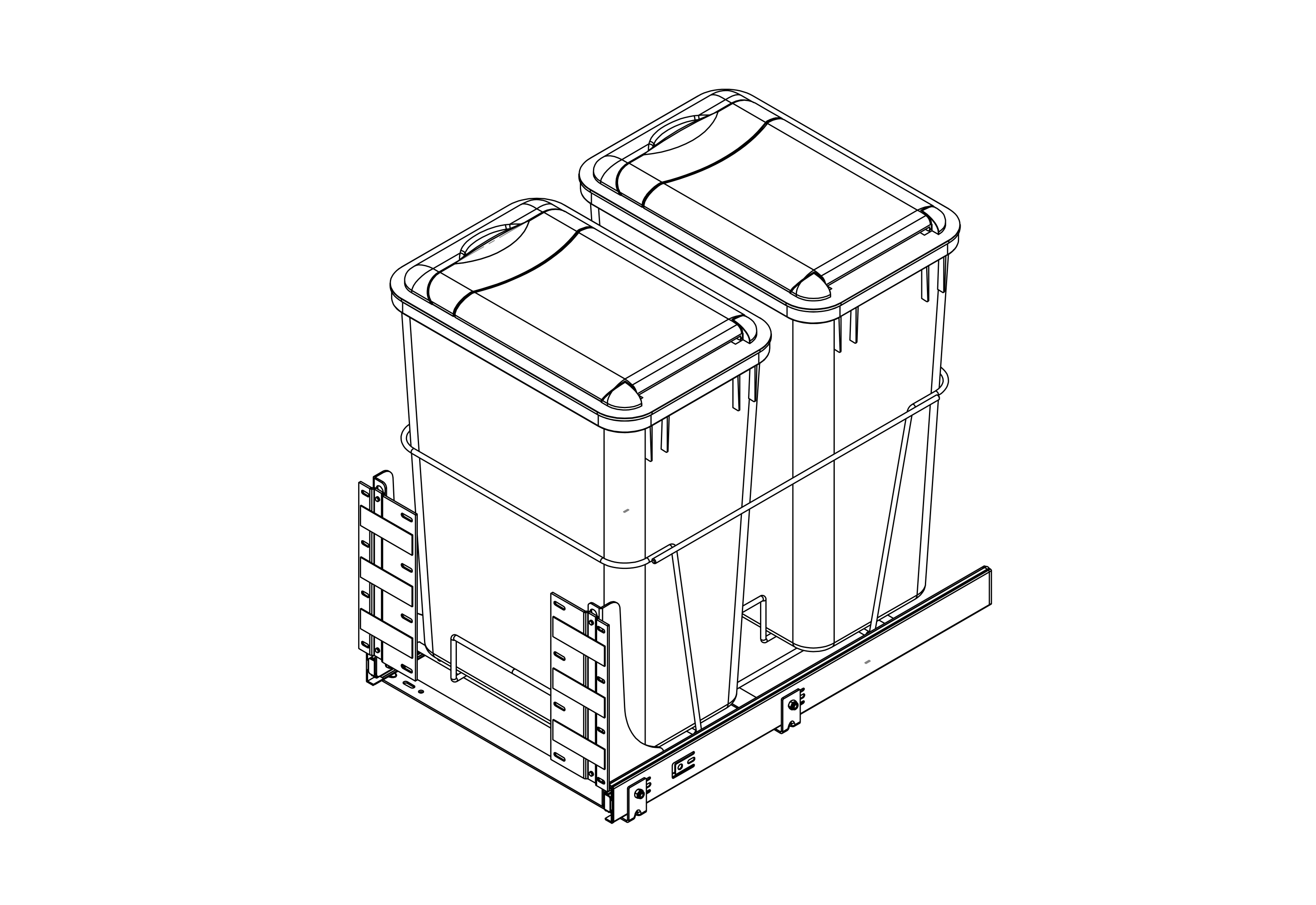 Double (2x35L) sliding waste bin CLG012A/B