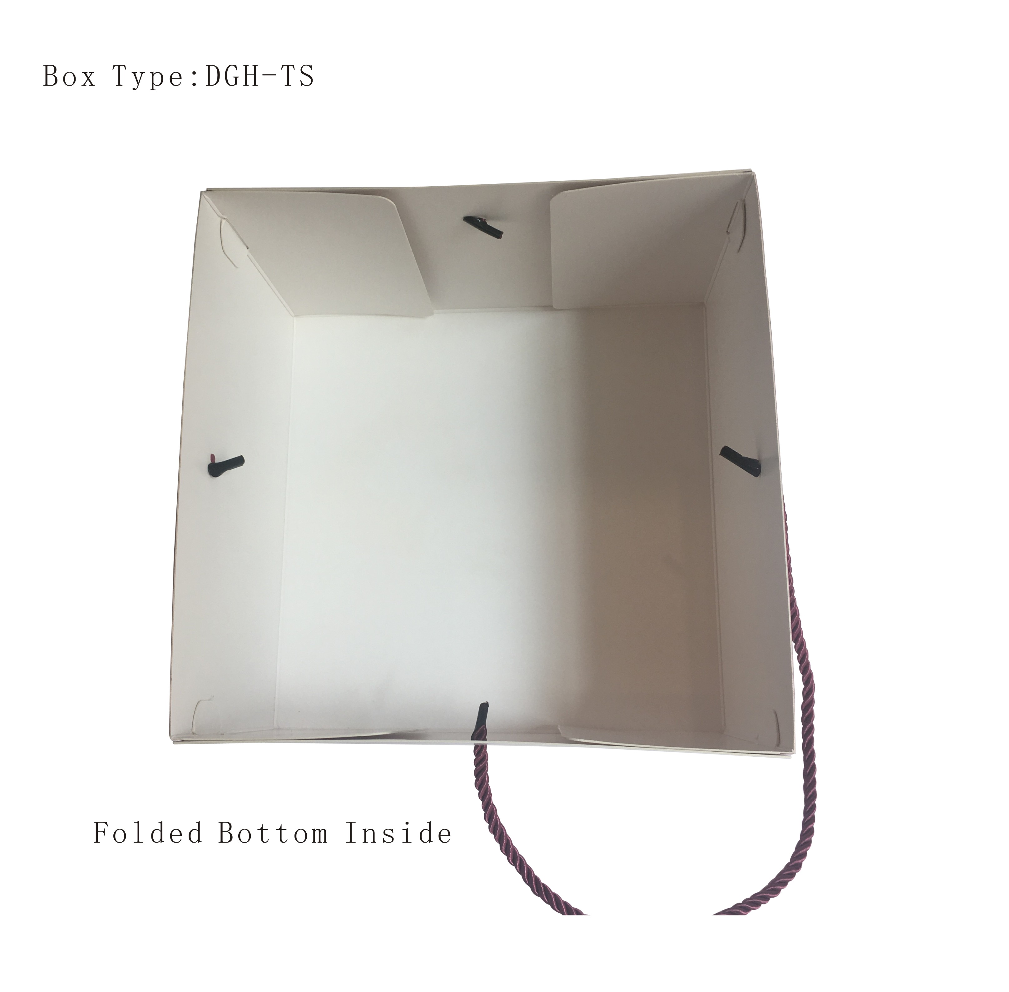 rope handle cake box with lid and bottom