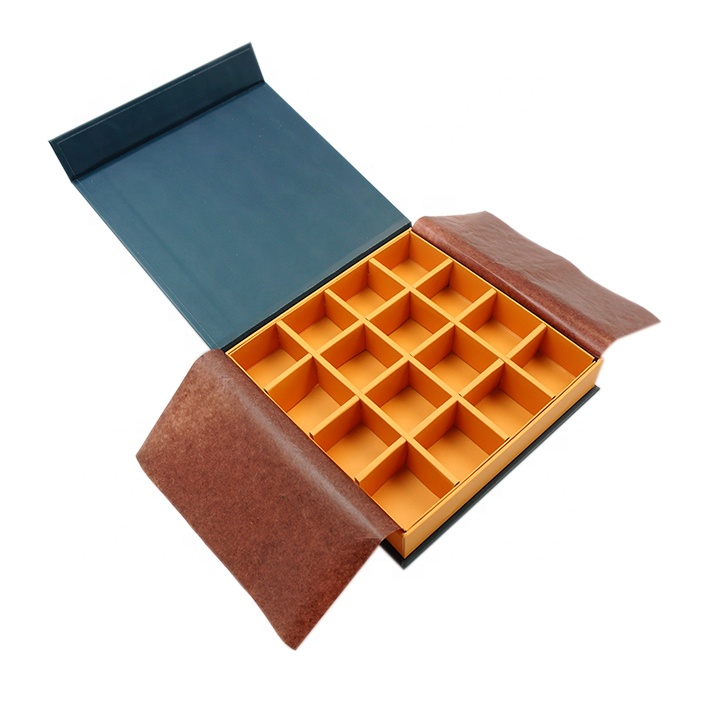 16 pcs load hand made luxury chocolate gift box with environmental paper divider 