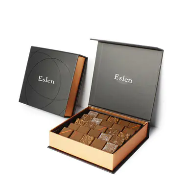 customized logo printing chocolate packing box with environmental paper divider 
