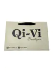 rectangle size white cardboard paper bag pantone color printed logo partial embossed with ribbon handle 