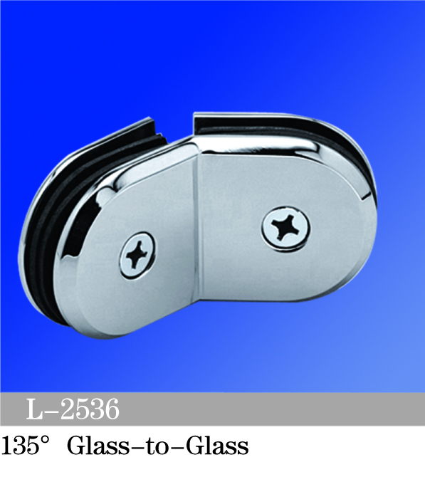 Beveled Edge Shower Glass Clamps 135° Glass-to-Glass L-2536