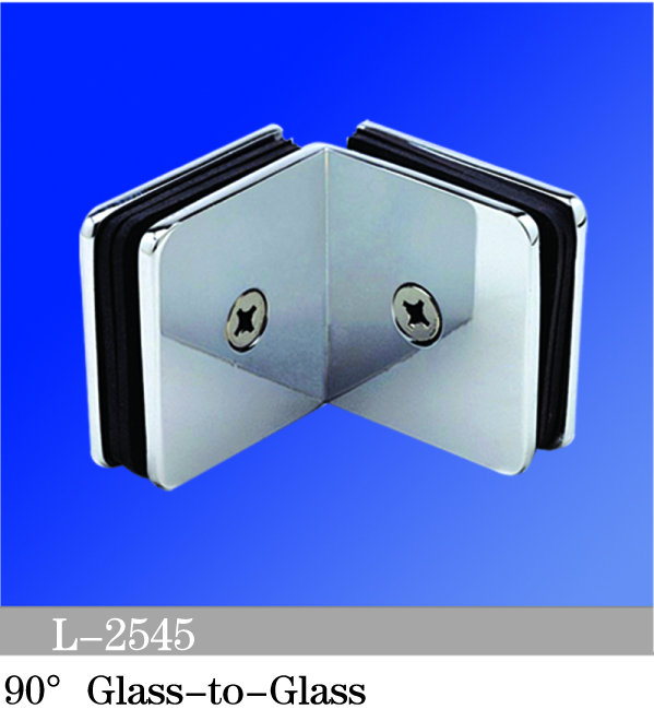Beveled Edge Shower Glass Clamps 90° Glass-to-Glass L-2545
