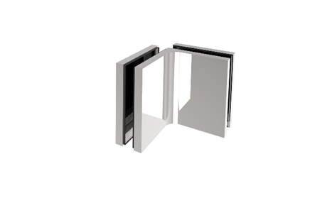 Glass-to-glass door hinges