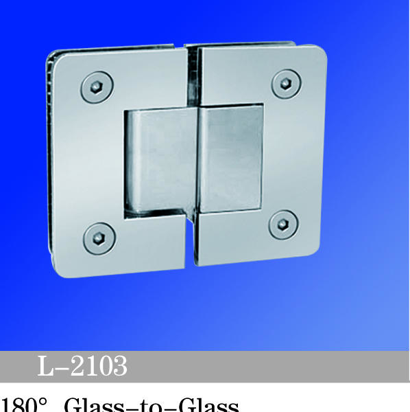 Standard Duty Shower Hinges Glass to Glass 180° Glass Clamp  Door Hinge China Factory Supply L-2103