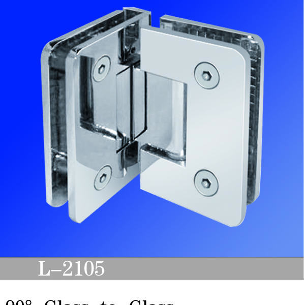 Standard Duty Shower Hinges Glass to Glass 90 degree Glass Clamp Wholesale Glass Door Hinge Glass Hardware L-2105