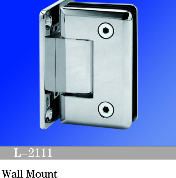 Hot Sell Standard Duty Shower Hinges Wall Mount 90 degree Glass Clamp Full Back Plate Glass Door Hinge L-2111
